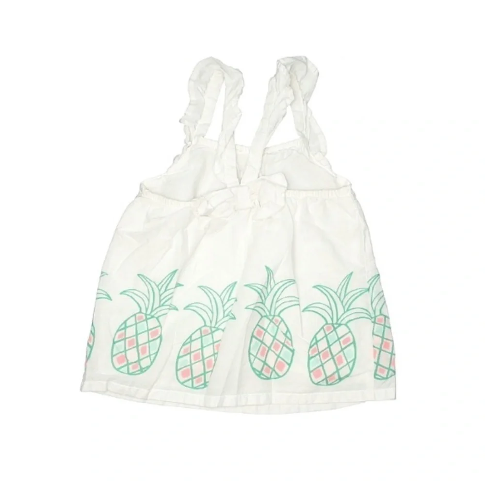 Gymboree white Pineapple ruffle strap sun dress 4 girls toddler